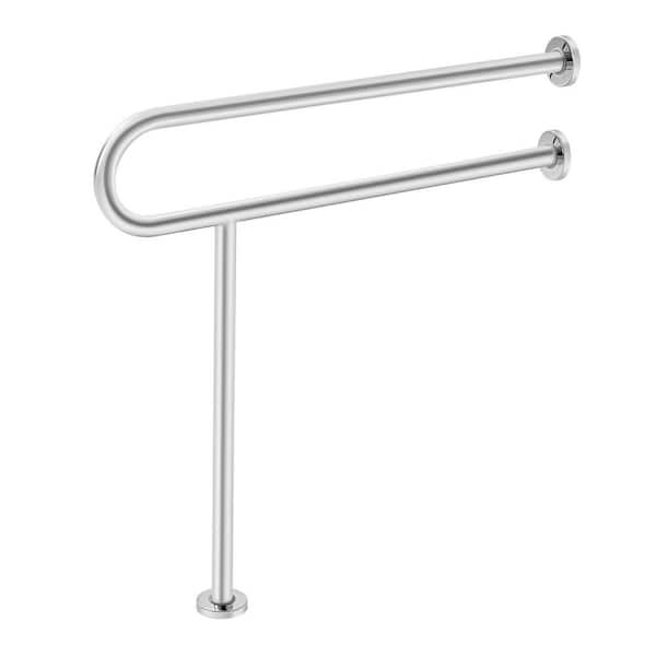 Toilet Safety Rail, 31.5 iIn. U-Shaped Handicap Grab Bar, 304 Stainless Steel Senior Safety Pole, 300 lbs. Load Capacity