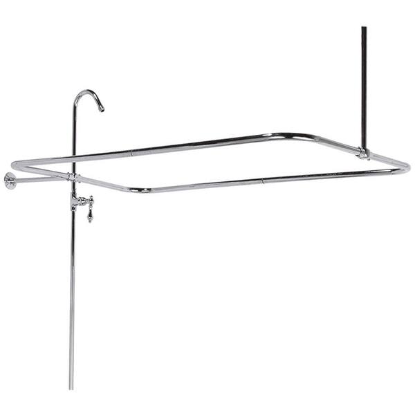 Elizabethan Classics 60 in. x 31 in. End Mount Shower Riser with Enclosure in Satin Nickel