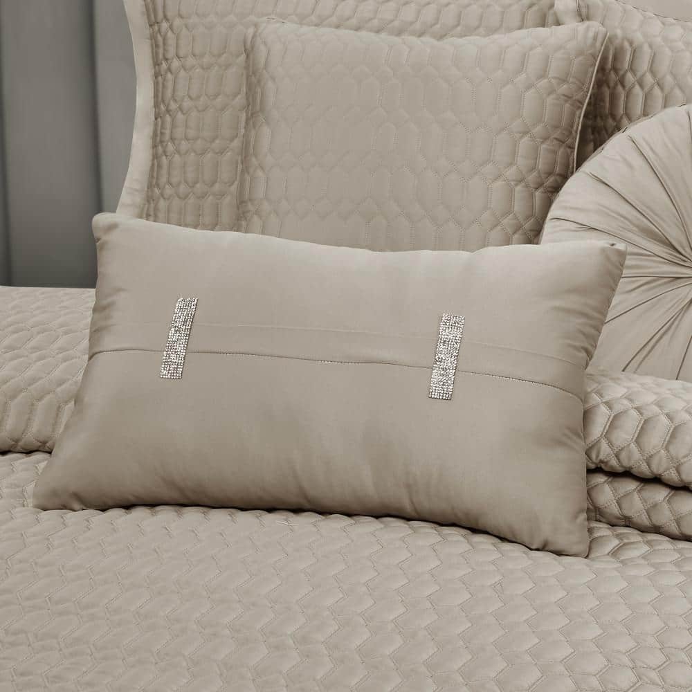 Pebble Satin Quilted Boudoir Decorative Throw Pillow