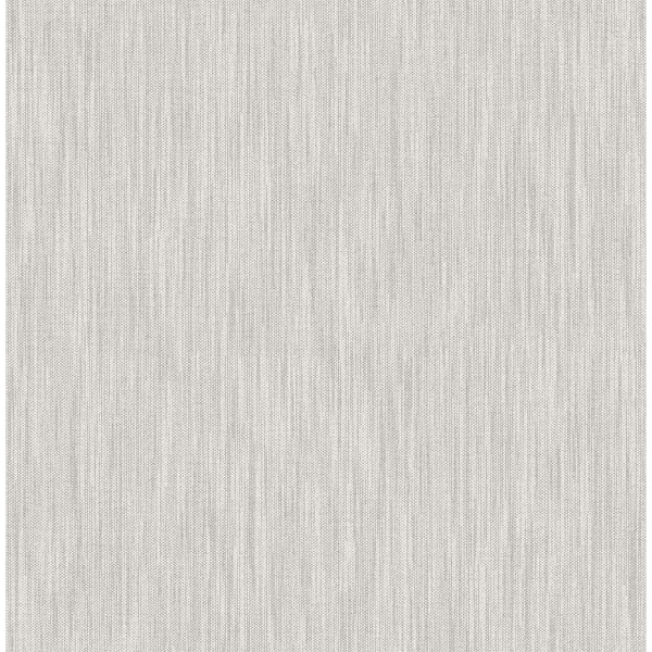 A-Street Prints Chiniile Grey Faux Linen Grey Wallpaper Sample