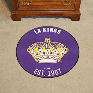 NHL Retro Los Angeles Kings Purple 2 ft. Roundel Area Rug