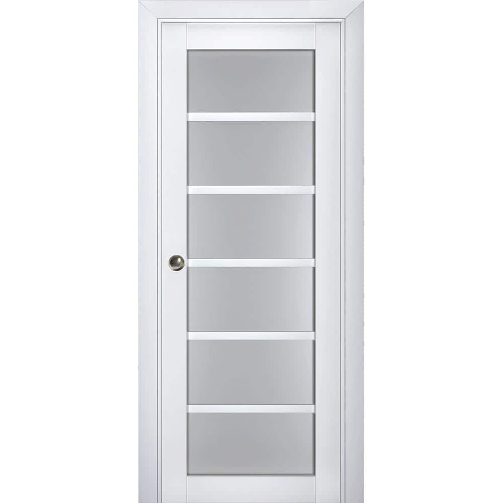 42 in. x 84 in. 1 Panel White Finished Solid Wood Sliding Door with Hardware price history on PriceWatchPro