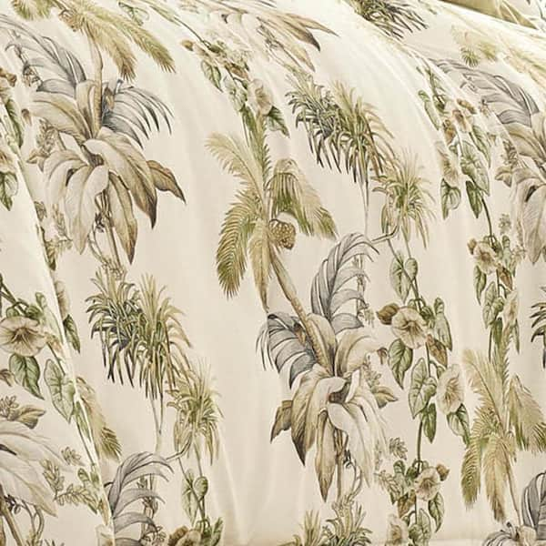 Tommy Bahama Palmiers 4-Piece Green Botanical Cotton Queen Comforter Set  USHSA31034256 - The Home Depot