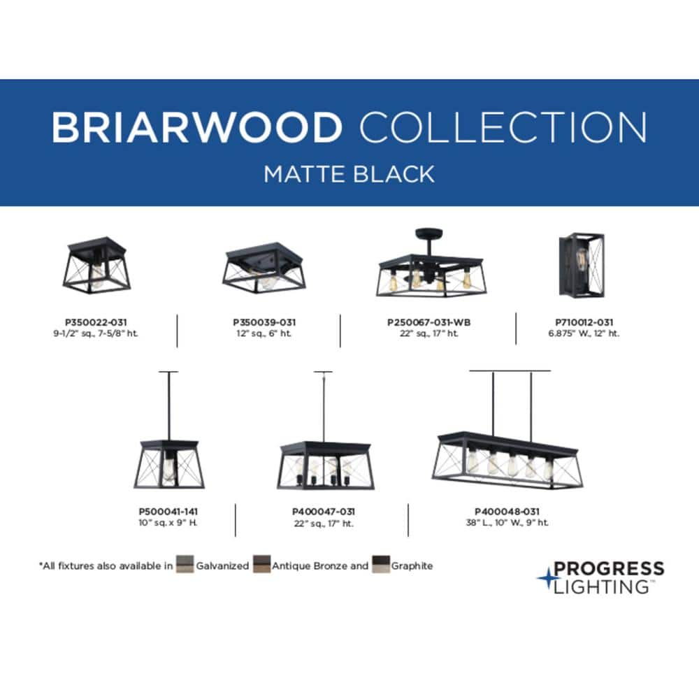 Briarwood Textured Black Farmhouse Flush Mount Ceiling Light