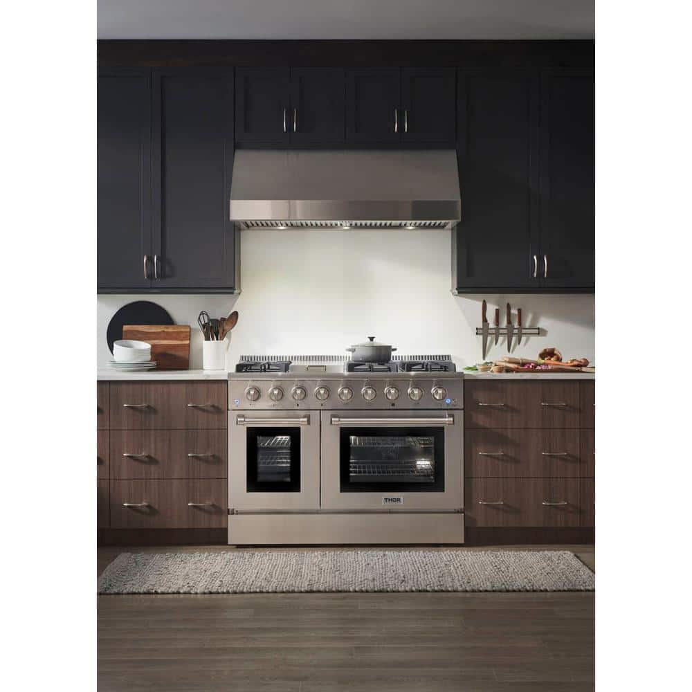 Thor Kitchen 48-Inch Stainless Steel Freestanding Gas Range with Griddle