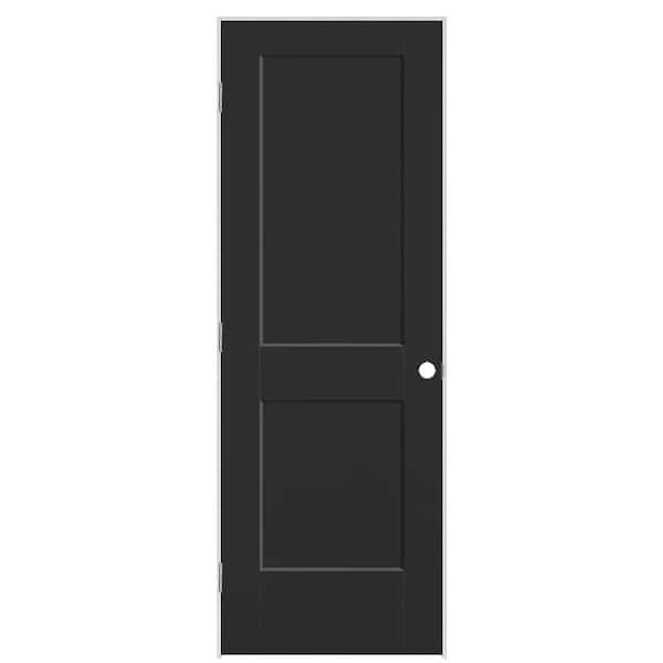 Masonite 28 in. x 80 in. 2-Panel Logan Right-Hand Solid Core Jet Black Molded Composite Single Prehung Interior Door