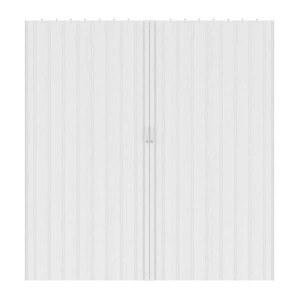 Blackout Door 72 in. x 80 in. White Vinyl PVC Accordion Door Interior Folding Doors for Closet with Hardware Kit