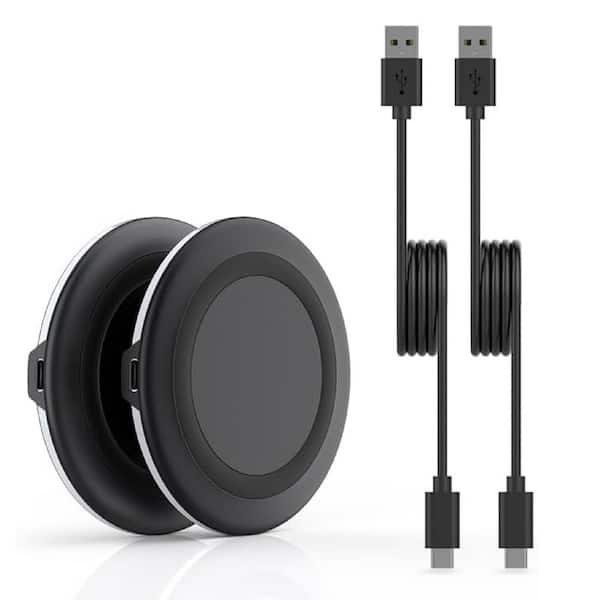 Vrbgify Wireless Charger, 10-Watt Max Fast Wireless Charging Pad (No AC Adapter) in Black Finish, 2-Pack
