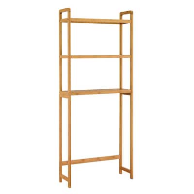 10 in. x 28 in. x 66.5 in. Over the Toilet Bamboo Space Saver Shelf