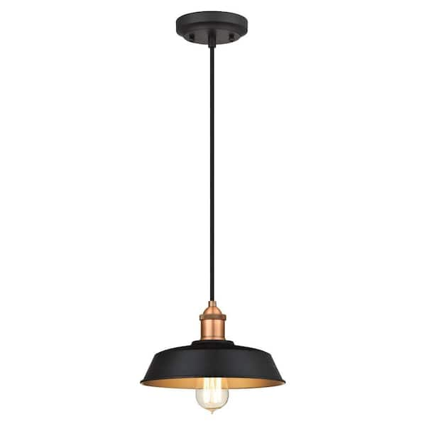 Westinghouse Ida 1-Light Matte Black and Washed Copper Pendant