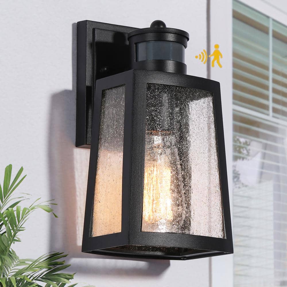 Uolfin Modern Rustic Motion Sensor Outdoor Wall Light, 1-Light ...