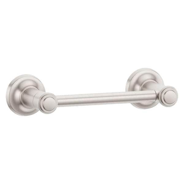 Briscoe Wall Mounted Double Post Pivot Toilet Paper Holder in Spot Defense Brushed Nickel