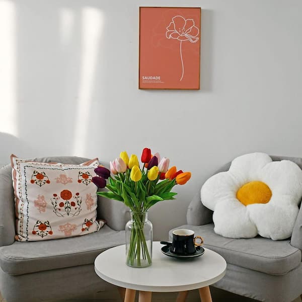 Unbranded 13.5 in. Multi-Colored Indoor Artificial Tulip Flower 20-Pieces