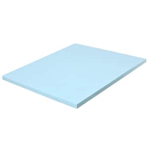 Blue 4 in. Gel-Infused Memory Foam Mattress Topper Ventilated Bed Pad King