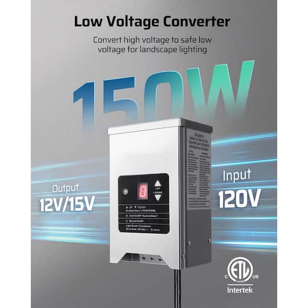 Vrbgify 150W Low Voltage Landscape Transformer Photocell