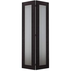 Avanti 207 48 in. x 79.375 in. Solid Composite Core Full Lite Black Apricot Finished Wood Bifold Door with Hardware