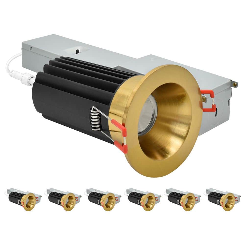 2 In. Integrated LED Regressed Light with Round Brass Trim 5CCT Dimmable, 14/20W, 60° Beam, 1200/1700LM, 277V 6 Pack price history on PriceWatchPro