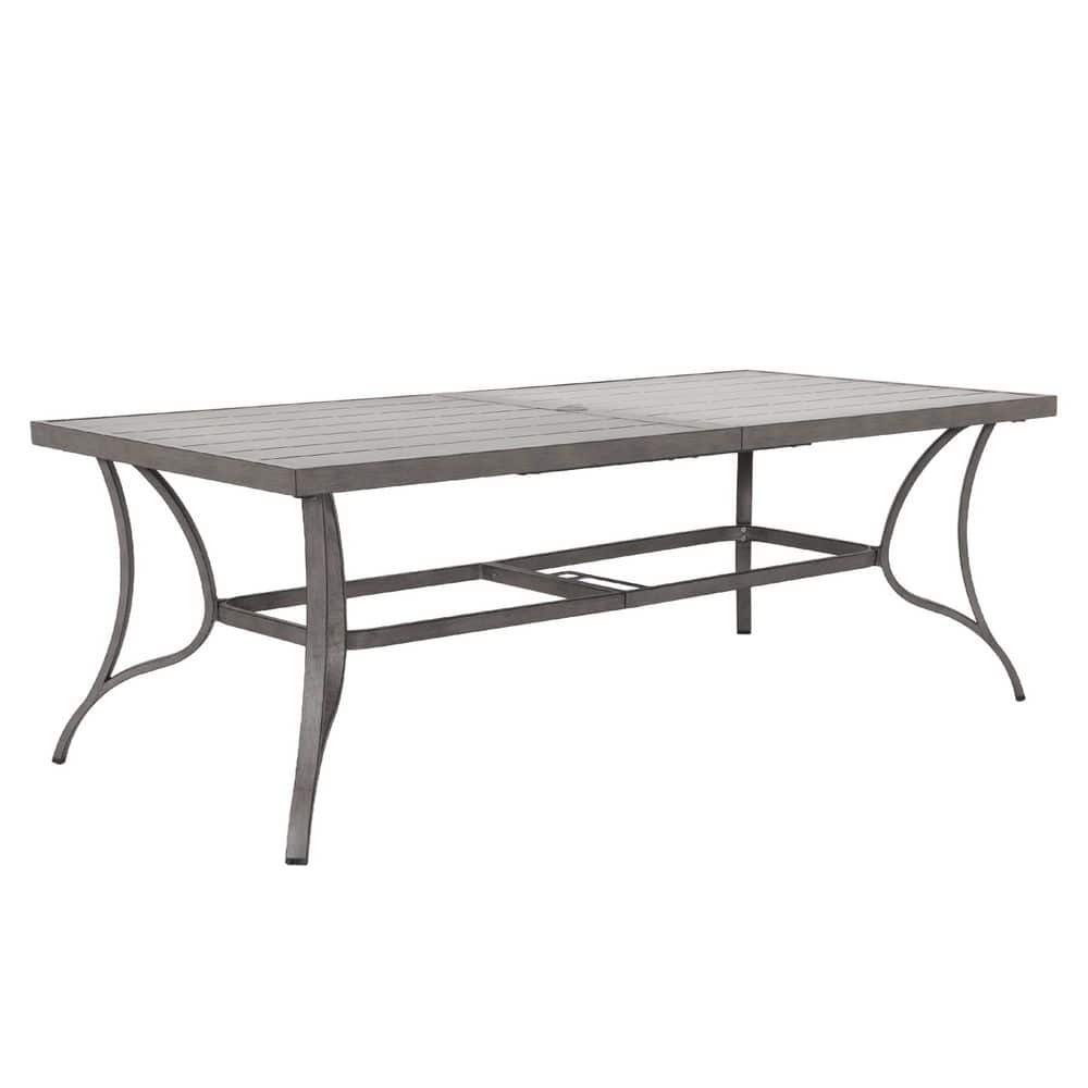 84 in. W Gray Aluminum Rectangular Outdoor Dining Table, 2 in. Thick Table Top for Garden and Backyard price history on PriceWatchPro