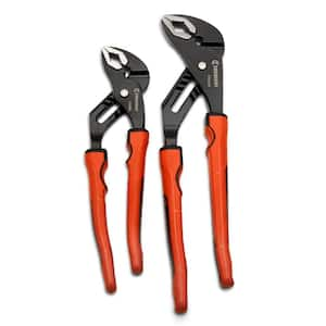 Grip Zone V-Jaw Dual Material Tongue & Groove Plier Set 10 in. and 12 in. (2-Piece)