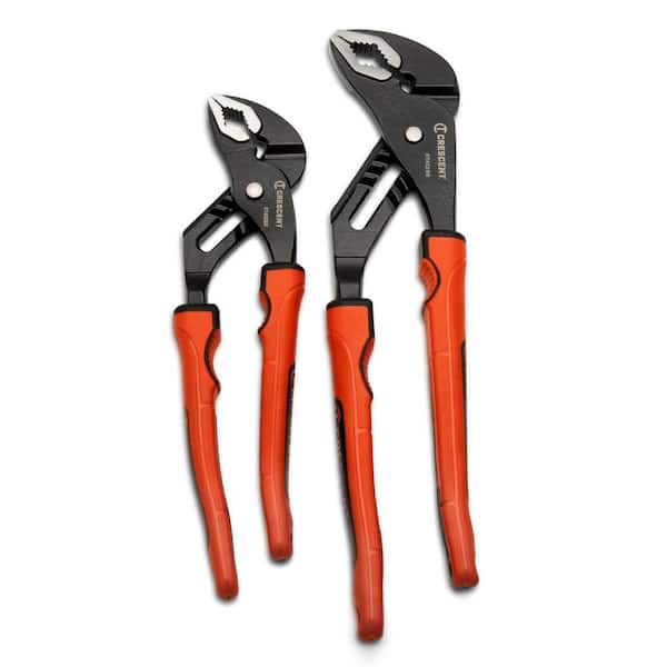 Grip Zone V-Jaw Dual Material Tongue and Groove Plier Set 10 in. and 12 in. (2-Piece)