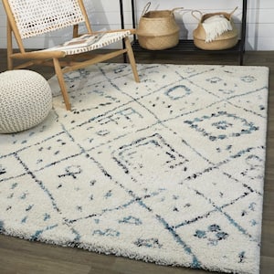 Simeon Blue 7 ft. 10 in. x 10 ft. Tribal Area Rug