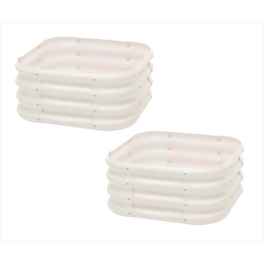 2 ft. x 2 ft. x 1 ft. Galvanized Raised Garden Bed, Metal Planter Box for Gardening and Planting, White (2-Pack) price history on PriceWatchPro