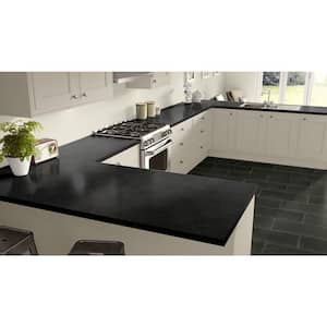 4 ft. x 8 ft. Laminate Sheet in Black Alicante with Premium Textured Gloss Finish