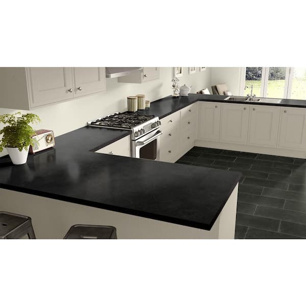 5 ft. x 10 ft. Laminate Sheet in Black Alicante with Premium Textured Gloss Finish