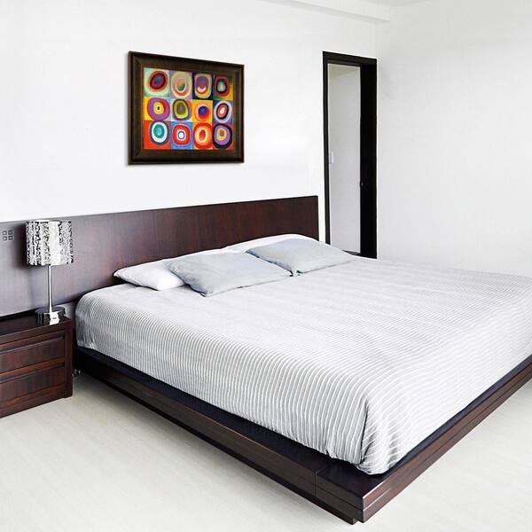 LA PASTICHE 31 in. x 27 in. "Farbstudie Quadrate with Veine D'Or Bronze Scoop Frame" by Wassily