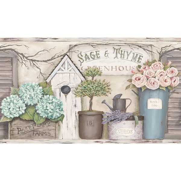 Chesapeake Greenhouse Multicolor Weathered Clapboards Multicolor Wallpaper Border Sample