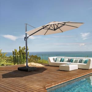 10 ft. Outdoor Cantilever Patio Umbrella in Tan