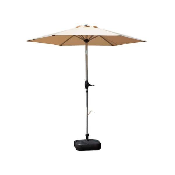 Mondawe 7.5 ft. Aluminum Outdoor Market Umbrella in Beige for Garden, Deck, Poolside