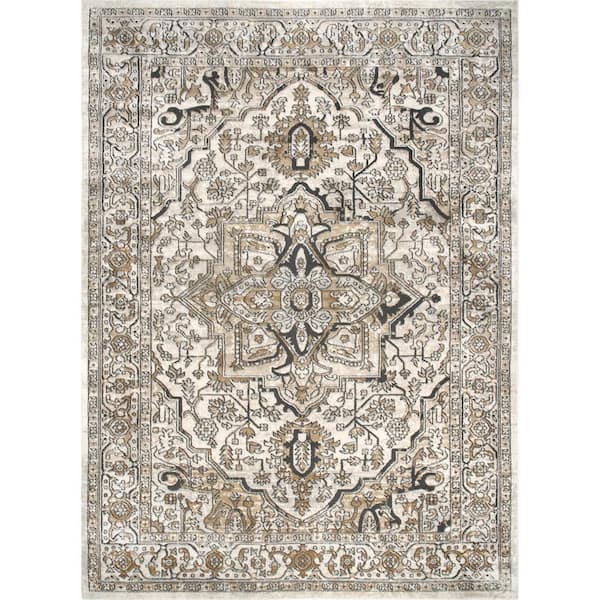 Darcie Traditional Medallion Beige 4 ft. x 6 ft. Indoor Area Rug
