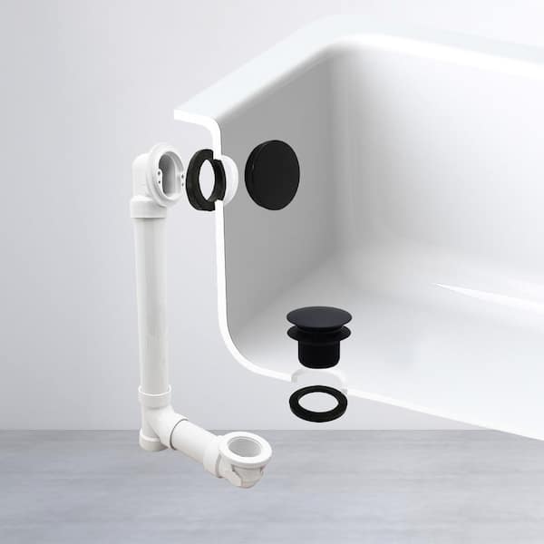 Westbrass 12 in. & 4 in. Bath Waste & Overflow with Tip-Toe Drain