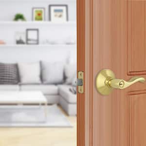 Prestige Torrey Satin Brass Low Profile Rose Entry Door Lever Featuring  SmartKey Security