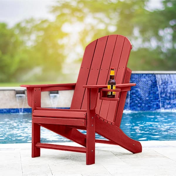 Durapatio Heavy-Duty Adirondack Patio Chair Red