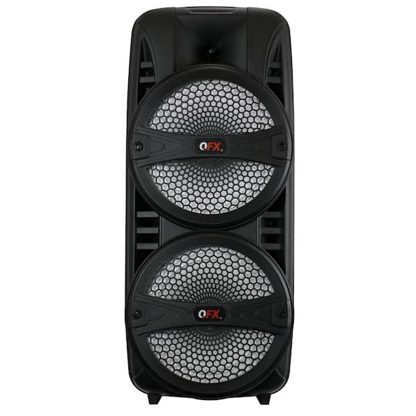 Wireless Rechargeable 8 Inch 2-Way Portable Speaker with Wired Mic and LED Light 