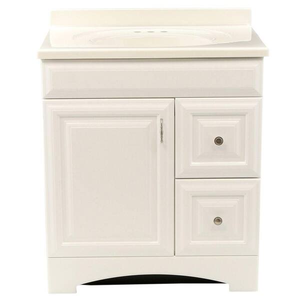 St. Paul Providence 30 in. Vanity in White with 31 in. Cultured Marble Vanity Top in White