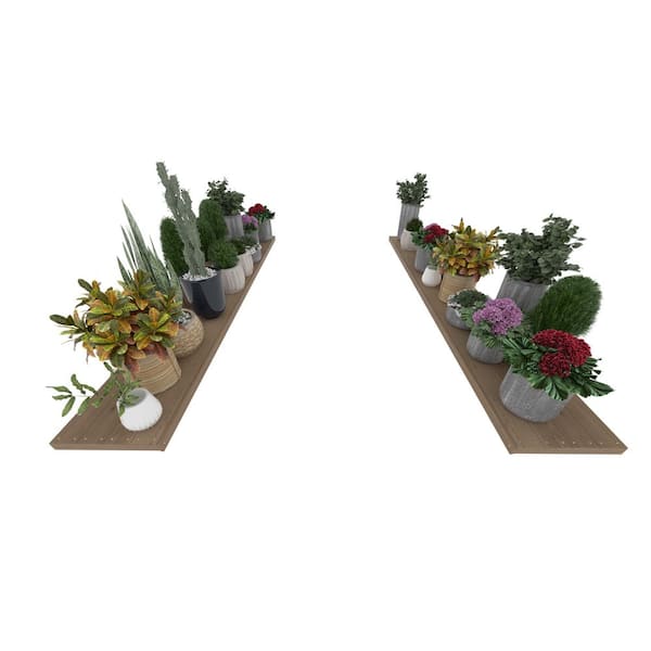 91 in. W x 15 in. D Fir Wood Rectangular Floating Shelf Greenhouse Accessory for Plants Fits All 8 ft. Deep Greenhouse