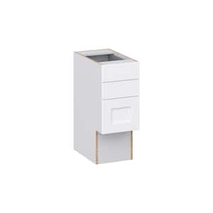 Mancos Bright White Shaker Assembled Vanity ADA Drawer Base Cabinet with 3 Drawers (12 in. W x 30 in. H x 21 in. D)