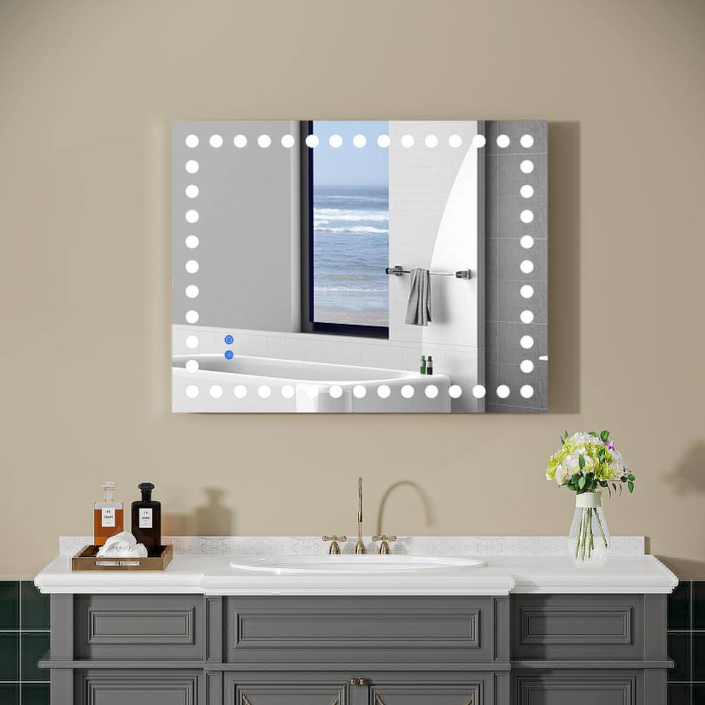Zeus & Ruta 36 in. W x 28 in. H Rectangular Frameless LED Light 