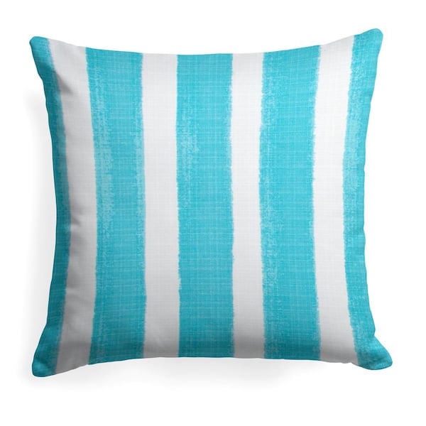 Grouchy Goose Caravan Aqua Square Outdoor Throw Pillow