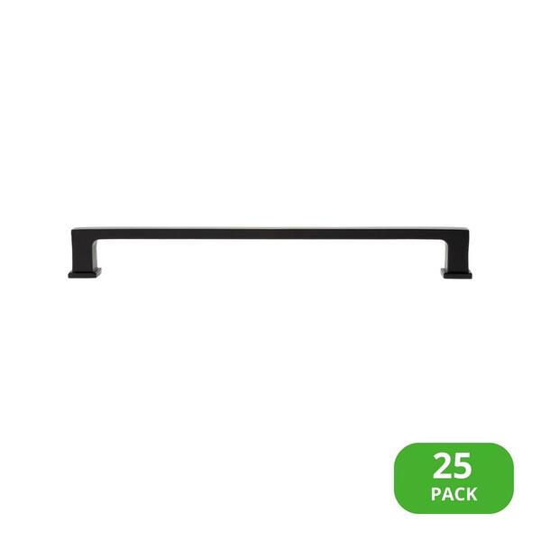 25-Pack Chelsey 8 in. (203 mm) Center-to-Center Classic Matte Black Bar Drawer Pull