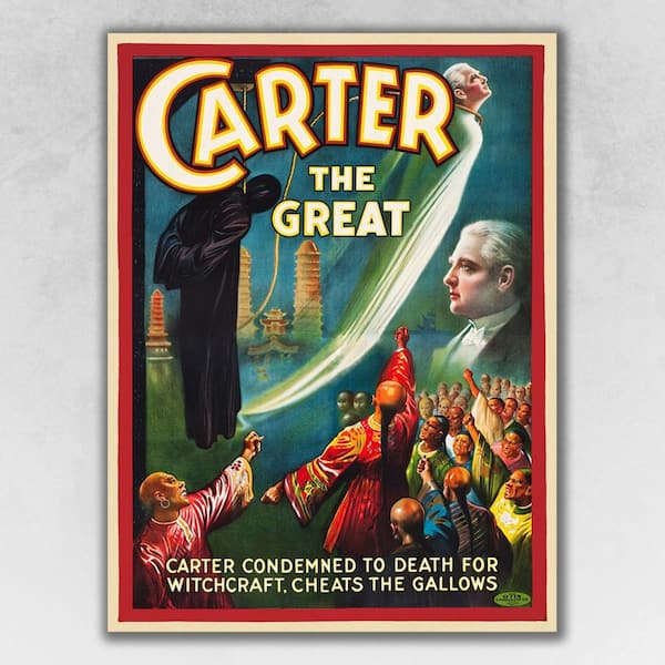 HomeRoots Market Vintage 1926-Carter Witchcraft Magic Poster Wooden Wall Art