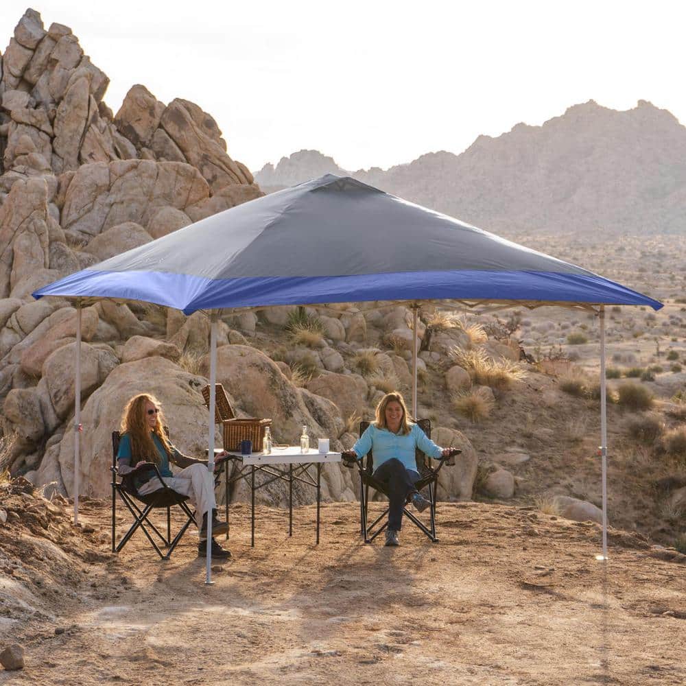 Crown Shade 13 ft. Blue and Gray Polyester Canopy Tent