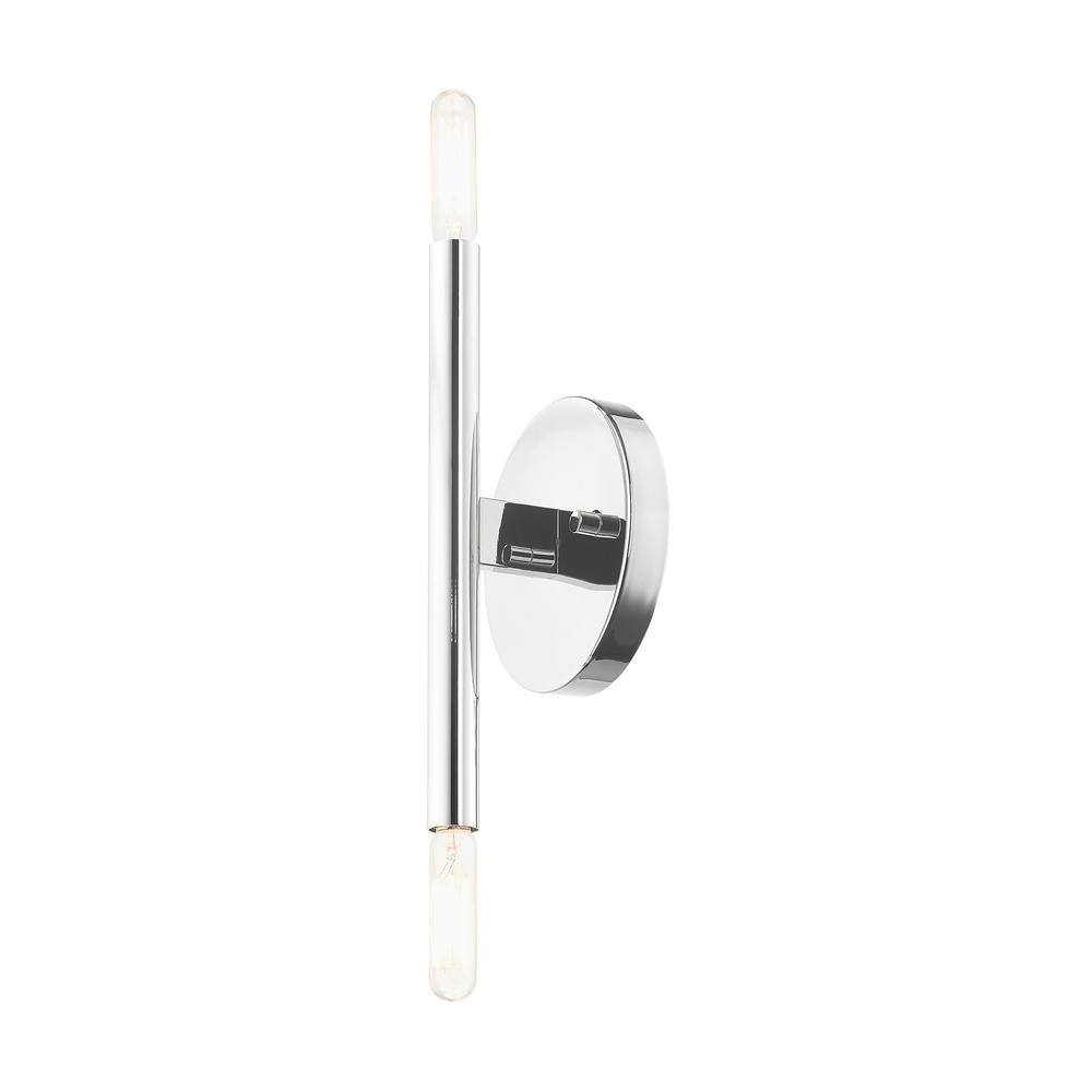 Copenhagen Mid-Century Modern 2-Light Polished Chrome Sconce