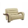 HomeRoots Charlie 56 in. Beige Solid Leather 2 Seat Loveseats 329516 ...