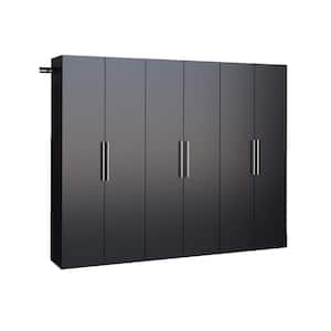 HangUps 90 in. W x 72 in. H x 16 in. D Storage Cabinet Set J in Black (3-Piece)