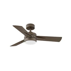 Ventus 44 in. Integrated LED Indoor Metallic Matte Bronze Ceiling Fan with Wall Switch