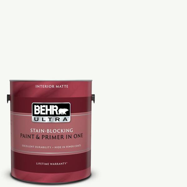 BEHR ULTRA 1 gal. #UL260-14 Ultra Pure White Matte Interior Paint and Primer in One
